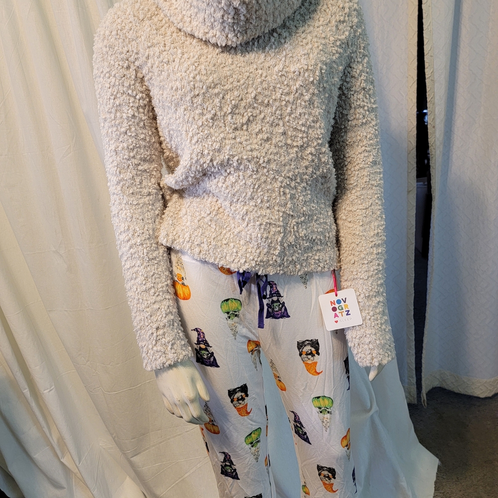 BOHO HIPPIE Pink Republic Minky Plush Knit Cowl Neck Long Sleeve Sweater‎ Sz M - Picture 5 of 8